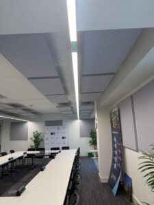 Sound absorbent ceiling baffles & wall panels by JCW
