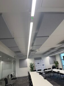 Sound absorbent ceiling baffles & wall panels by JCW