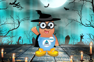 Dave the mole dresses up for halloween